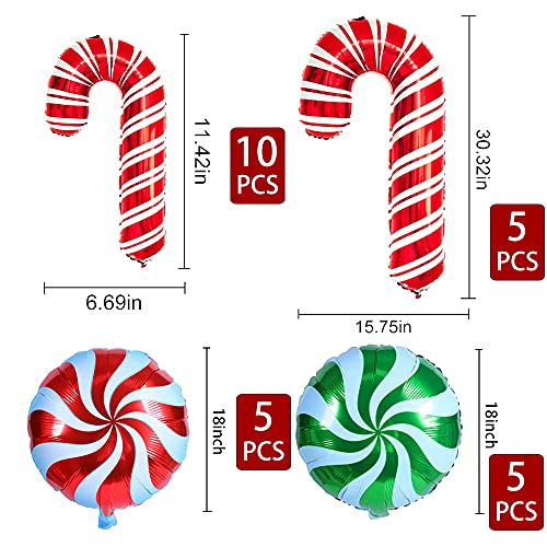 Christmas Candy Cane Balloons Party Decorations, Winter Holiday/Xmas/New Year/Candy Party Decorations Supplies(25Pcs) #TOP1