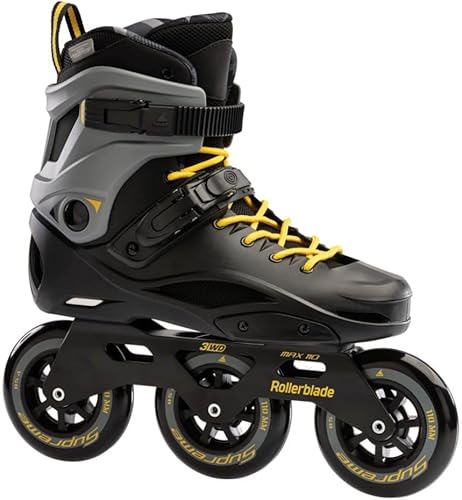 Miniatura 8 de Rollerblade RB 110 Patines en línea unisex para adultos, negroamarillo azafrán, patines en línea de rendimiento urbano