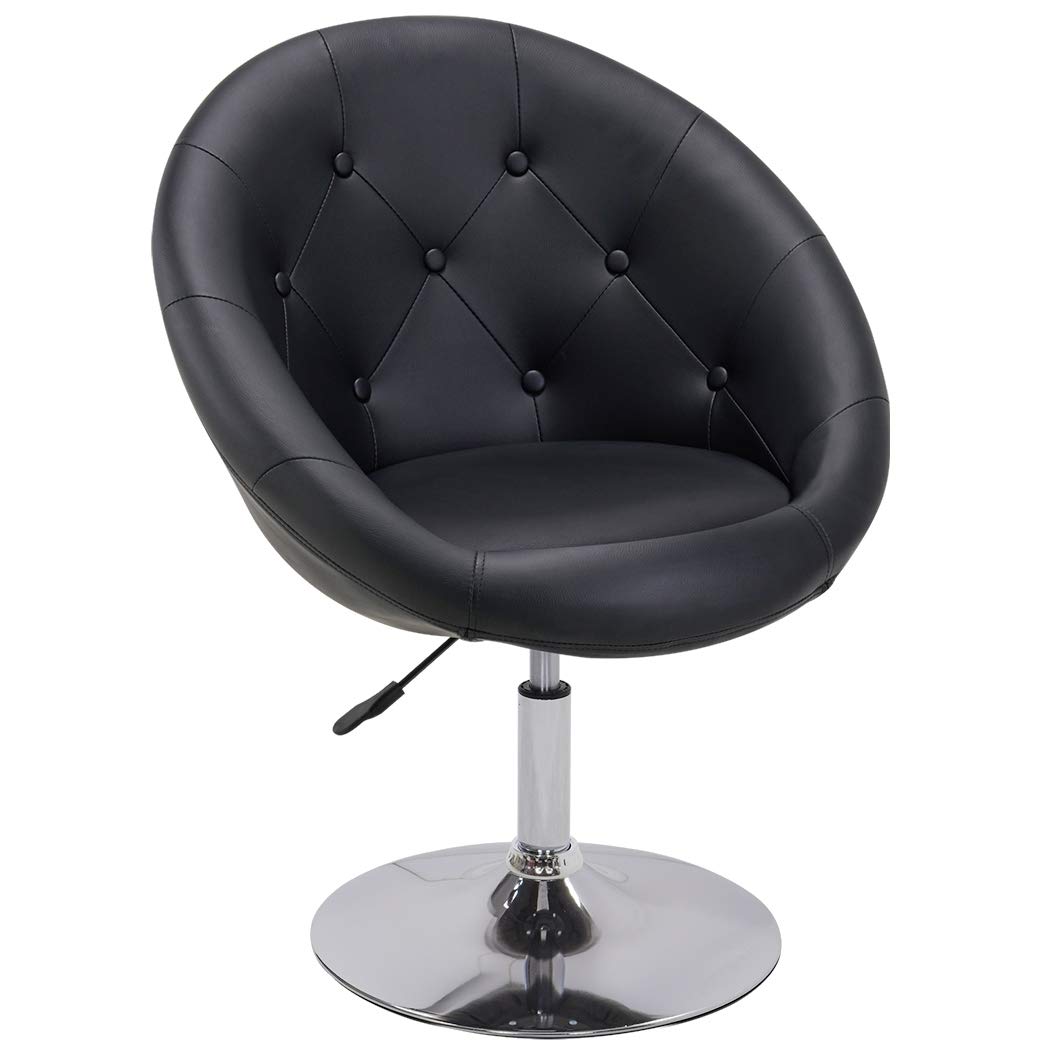 Duhome Poltrona/Sedia da Pranzo in Similpelle/Club Sedia Lounge Altezza Regolabile poltroncina Colore Selezione 509A, Colore:Nero, Materiale:Similpelle