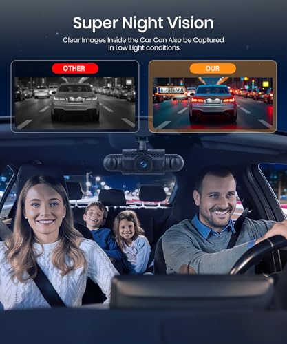 Rimoody 360° 4 Canales WiFi Dashcam para Coche, 1080P Delantera y Trasera Izquierda Derecha, 3 Pulgadas IPS WiFi Dash CAM con Visión Nocturna IR/WDR/Control de App/Vídeo en Bucle/24H Monitor/G-Sensor - imagen 5