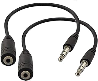 Seadream 2Pack 6 inch 3-Pole 3.5mm Male to 2.5mm Female Headset Audio Adapter Cable Extender Stereo Jack