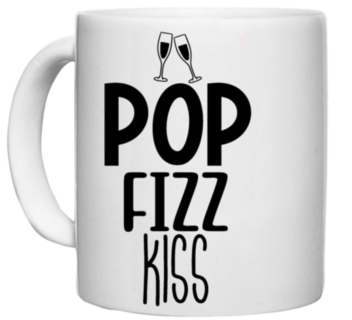 UDNAG White Ceramic Coffee/Tea Mug 'Pop Fizz kiss' Perfect for Gifting [330ml]