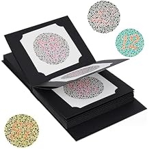 Color Blind Test Chart, Ishihara Test Chart Books with 38 Plate,Hidden Digital Design/Classification Design, for Vision Care Center Hospital Optical Shop