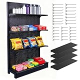 Noliven 77 * 36in Pegboard Display Stand, Gondola Retail Wall Display, Detachable Alloy Steel with 30 Hooks...
