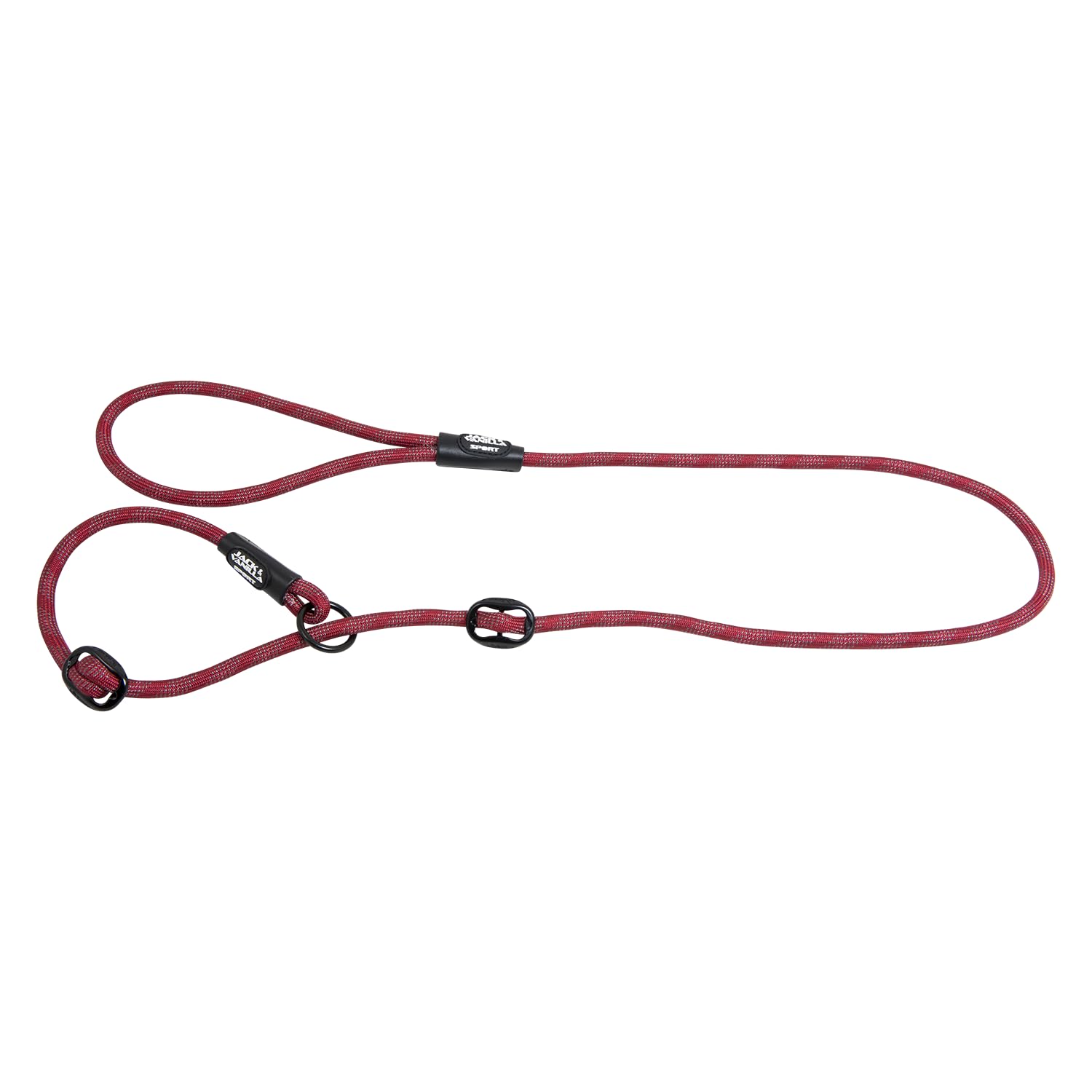 Jack and Vanilla - Luminous Dots Dog Choke Lead - Strap with Bright Spots, High Visibility for Walking, Outings - Red Colour, Size 8 mm x 140 cm