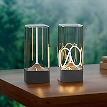 Nik case 1Y Warranty Mini Minimalist Table Lamp, Cordless LED Study Desk Lamp Rechargeable Modern Lights Portable Nightstand Lamps Unique Ambient Light Mood Lighting for Bedroom, Beside, Nursery