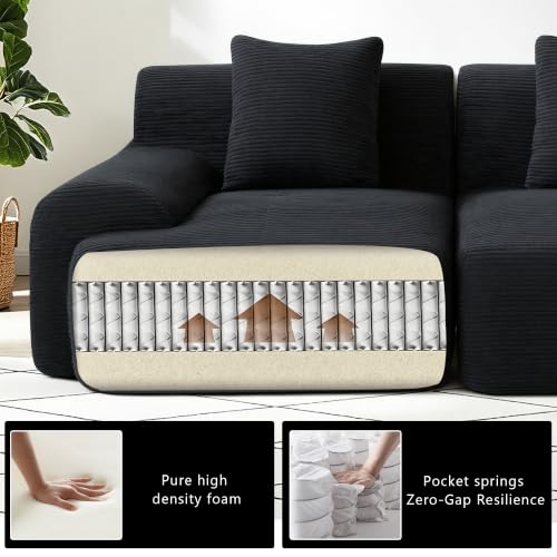 Image of Loveseat Modular Sectional Sofa, Modern 2 Seat Couch with Deep Seat