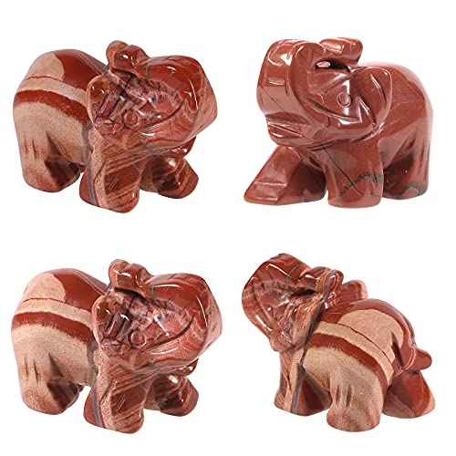 Amogeeli Figura di diaspro rosso con cristalli a