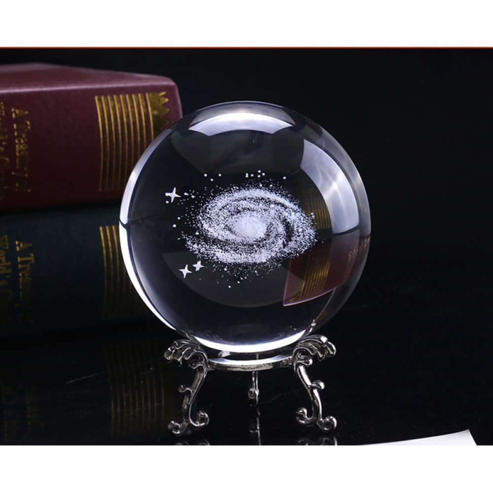 6Cm średnica Globe Galaxy miniatury kryształowa kula 3D grawerowane szkło kwarcowe kula kula akcesoria do dekoracji domu prezenty, jasne, XL