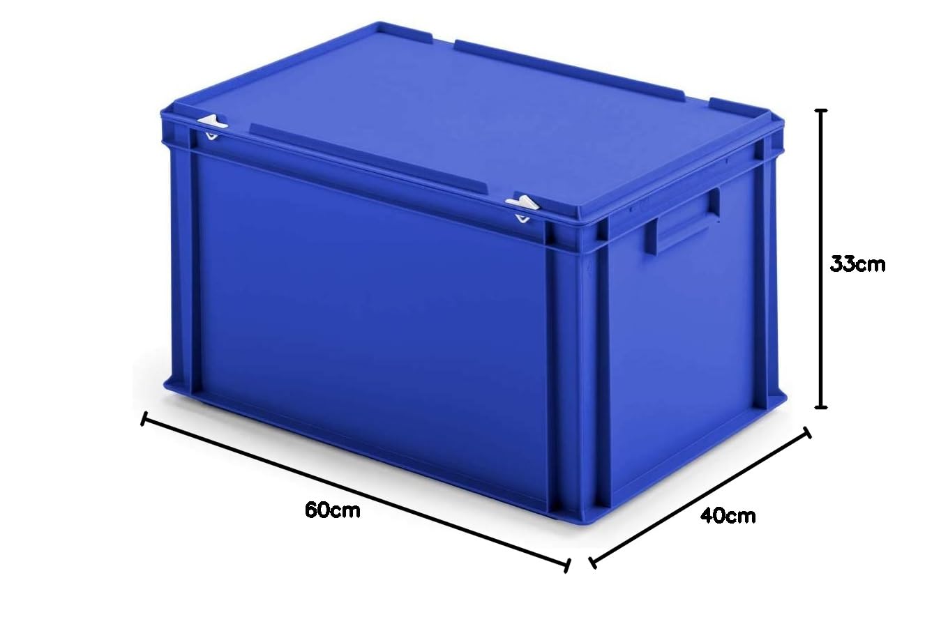 BRB 3x Ordner-Archivboxen für je 7 Ordner (A4, breiter Rücken), inkl. Transportroller (blau)