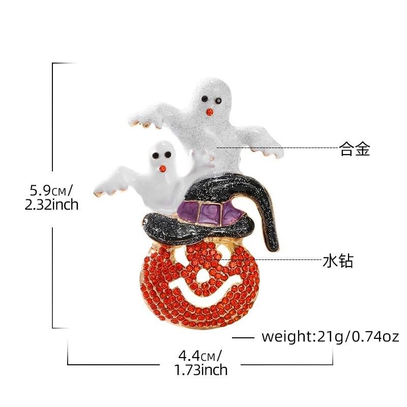 Image of Christmas Brooch Pins Crystal Christmas Tree Snowflake Jingle Bell Reindeer Enamel Brooches Holiday Party Gift for Women