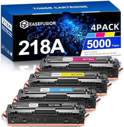 218A Replacement for HP 218A 218X Toner Cartridges 4 Pack for Col...