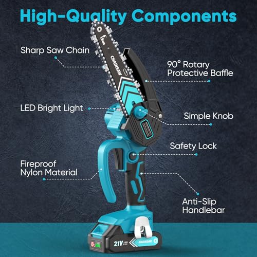 6 Inch Mini Chainsaw Cordless, Portable Electric Chain Saw, for Wood Cutting, Tree Trimming, Courtyard, Household, and Garden, Father's Day Gift for Men Dad Husband - Image 6