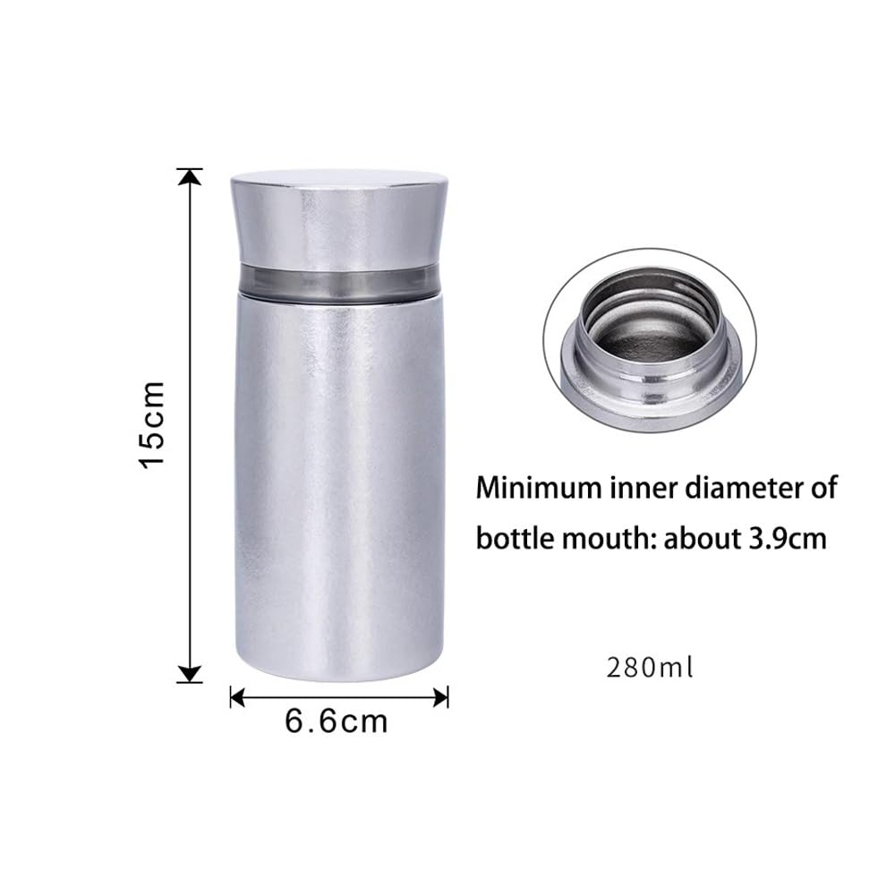 Bouteille d'eau sous Vide en Titane de 280 ML, à Double paroi, légère, Anti-Fuite, idéale for Le Sport, Les Voyages, l'extérieur et Le Bureau.