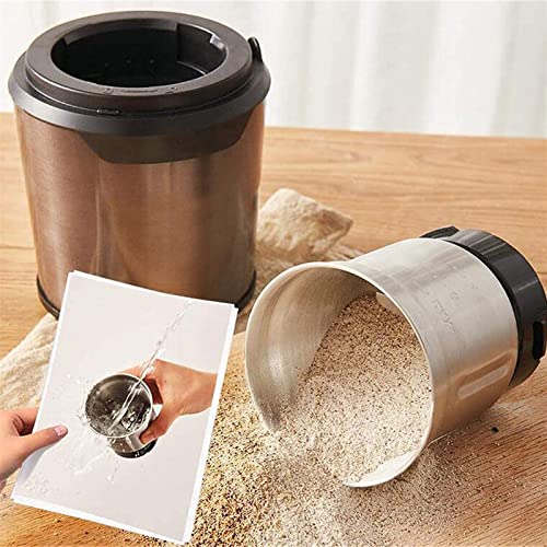 GEETAC Molinillo de café eléctrico, especias secas, nuez, molinillo de hierbas, taza desmontable, lavavajillas, acero… - Imagen 5