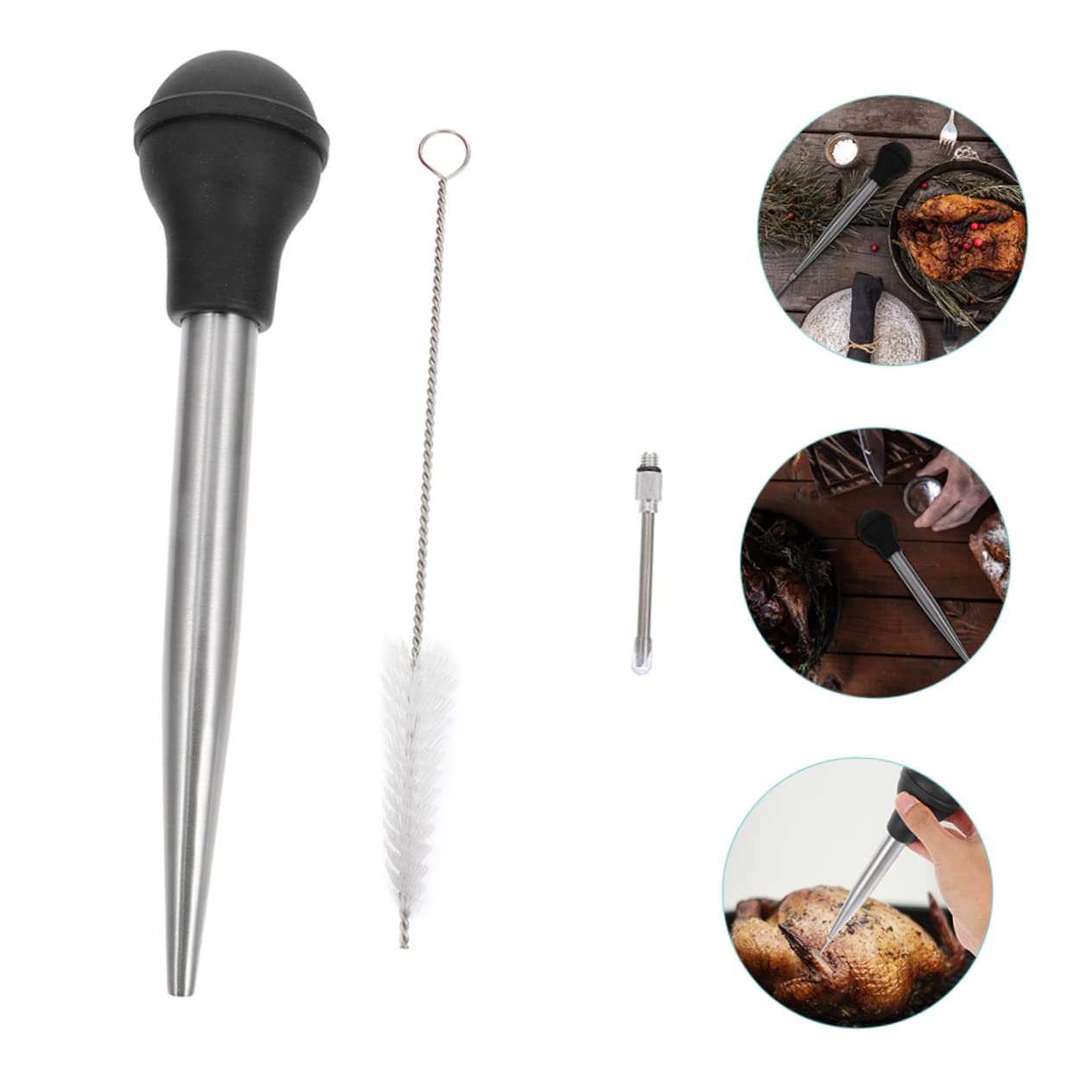 FELTECHELECTR Turkey Baster Meat Injector Tool Oil Dropping Tube for Flavor Enhancement Barbecue and Kitchen Cooking for Turkey Chicken Pork and More