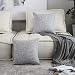 Kevin Textile Christmas Linen Burlap Pillowcase Decorative Throw Pillow Cover for Couch/Sofa/Bench, 18" x 18",Sesame Grey, 2 Pack
