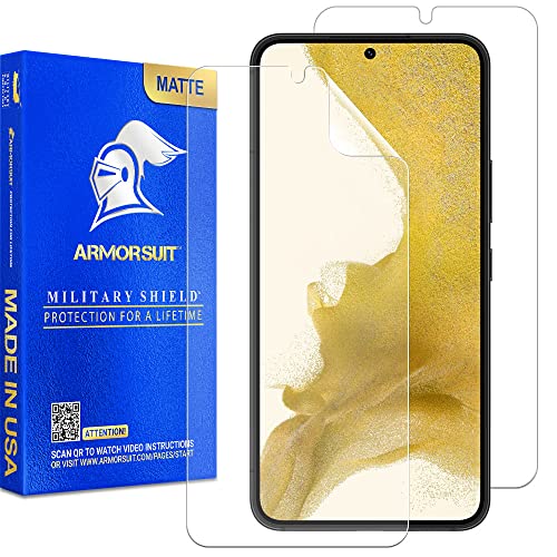 [2 Pack] ArmorSuit MilitaryShield Anti-Glare Screen Protector Designed for Samsung Galaxy S22 Plus / S22+ 6.7" Case Friendly Matte Film