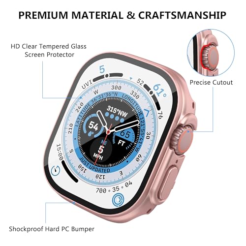 Image of 20 Pack Case for Apple Watch Ultra 3 /Ultra 2 /Ultra 49mm with Tempered Glass Screen Protector, Shockproof Hard PC Protective Cover, All-Around Bumper Compatible with iWatch Ultra 3 /2 /1 49mm