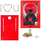 Artévita Candy Dispenser Picture Frame, Wall-Mount & Tabletop Gumball Machine with Multiple Designs for Candy, Nuts, Treats, Interactive Home and Office Decor (Spider, Red)