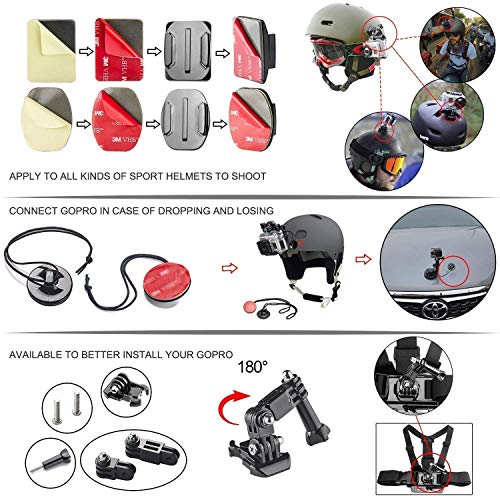 ADOFYS 61 in 1 Action Camera Accessories Kit Compatible for GoPro, Sony Action Cam, Nikon, Garmin, Ricoh Action Cam, SJCAM and All Other Action Cameras 5 512dvOlY9GL