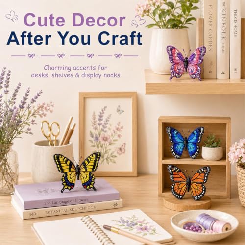 Image of PATPAT 3D Seed Beads Kit for Butterfly Animals Making with Bead, Charms and Instructions Tools Kit, Small Beads for Kids Activity for Embroidery, Art & Craft Projects, Home Decoration