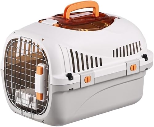 Vilom ペットケージ、猫ボックス、8kg 以下の小型犬や猫に適しています、猫航空輸送、旅行、ファッション、小型犬、防災用品、家、散歩、プラスチック、猫バッグペット航空会社ポータブル外出車猫犬ペットスペースチェックイン犬バッグ (グレー)