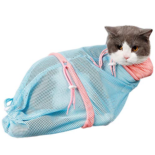 WZ PET Cat Bathing Bag,Cat Shower Net Bag,Breathable Cat Grooming ...