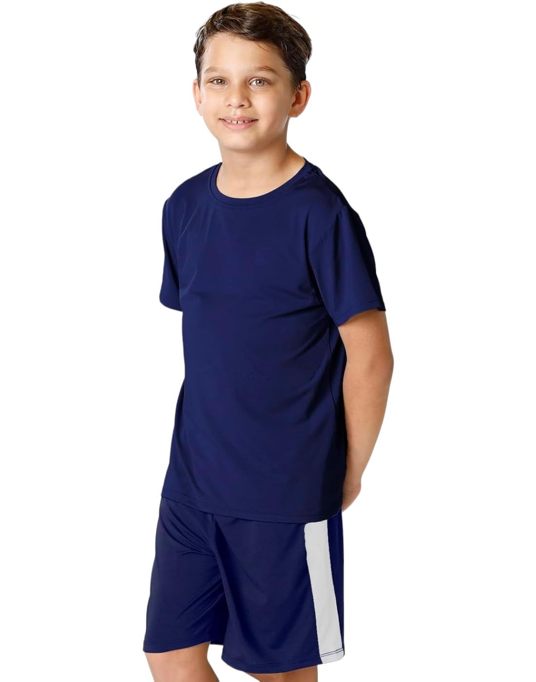 Aqua Holic Spandex Boys Regular Fit Bottom & Top Set | Swimwear |Adjustable, Quick Drying Shorts for Swimming, Beachwear, Waterpark - Navy Blue-image-38