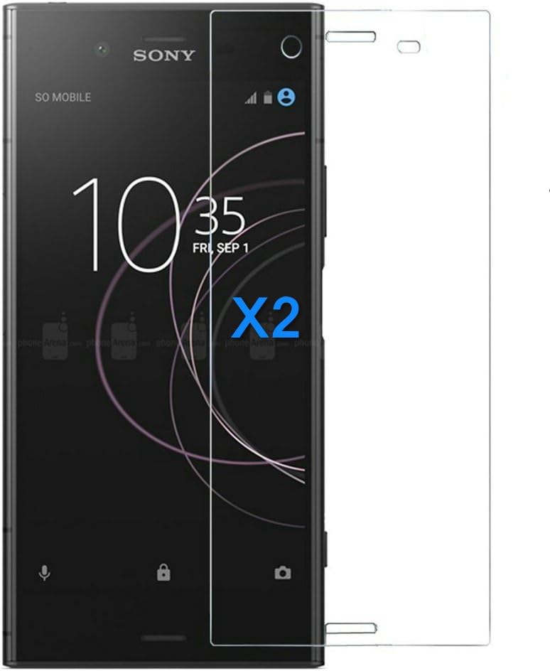 2 Pack Tempered Glass Screen Protector Transparent for Sony Xperia XZ1