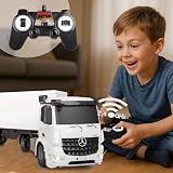 JAMARA 408300 kontener do samochodów ciężarowych Mercedes-Benz Arocs 1:26 2,4 GHz – samochód ciężarowy RC zdalnie sterowany, zabawka dla dzieci, ciężarówki, pojazdy, zdalne sterowanie, prezent dla