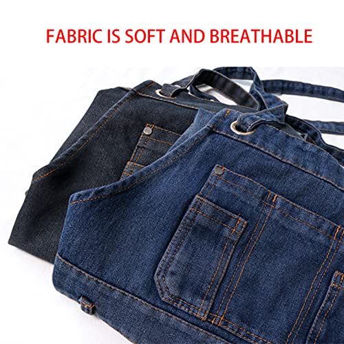FYYYY Delantal Cocina, Delantal De Chef con Tiras Cruzadas En La Espalda para Hombres Y Mujeres, Delantal De Mezclilla para Pintar, Cocina, Cocina, Restaurante, Horneado,Strap b1,75x60cm - Imagen 7