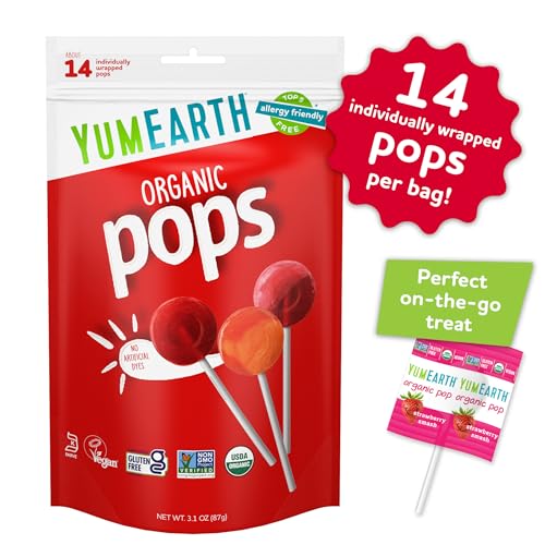 Image of YumEarth Organic Pops Fruit Flavored Lollipops, 14 Count (Pack of 1)