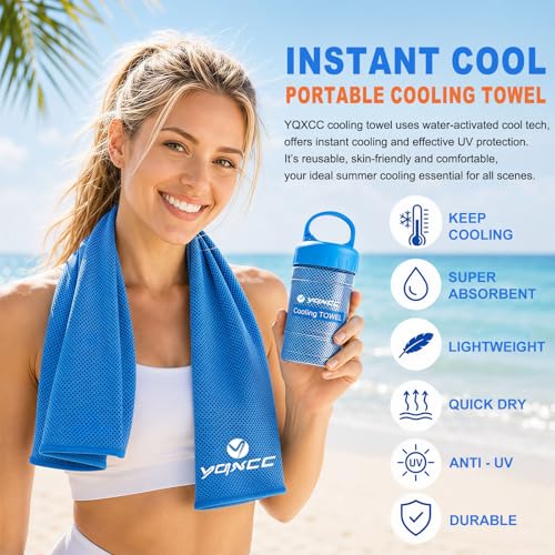 2 Pack Cooling Towels (47"x12"), Ice Cool Neck Towel, Soft Breathable Microfiber for Yoga, Golf, Gym, Running, Camping & Hot Weather - Image 4
