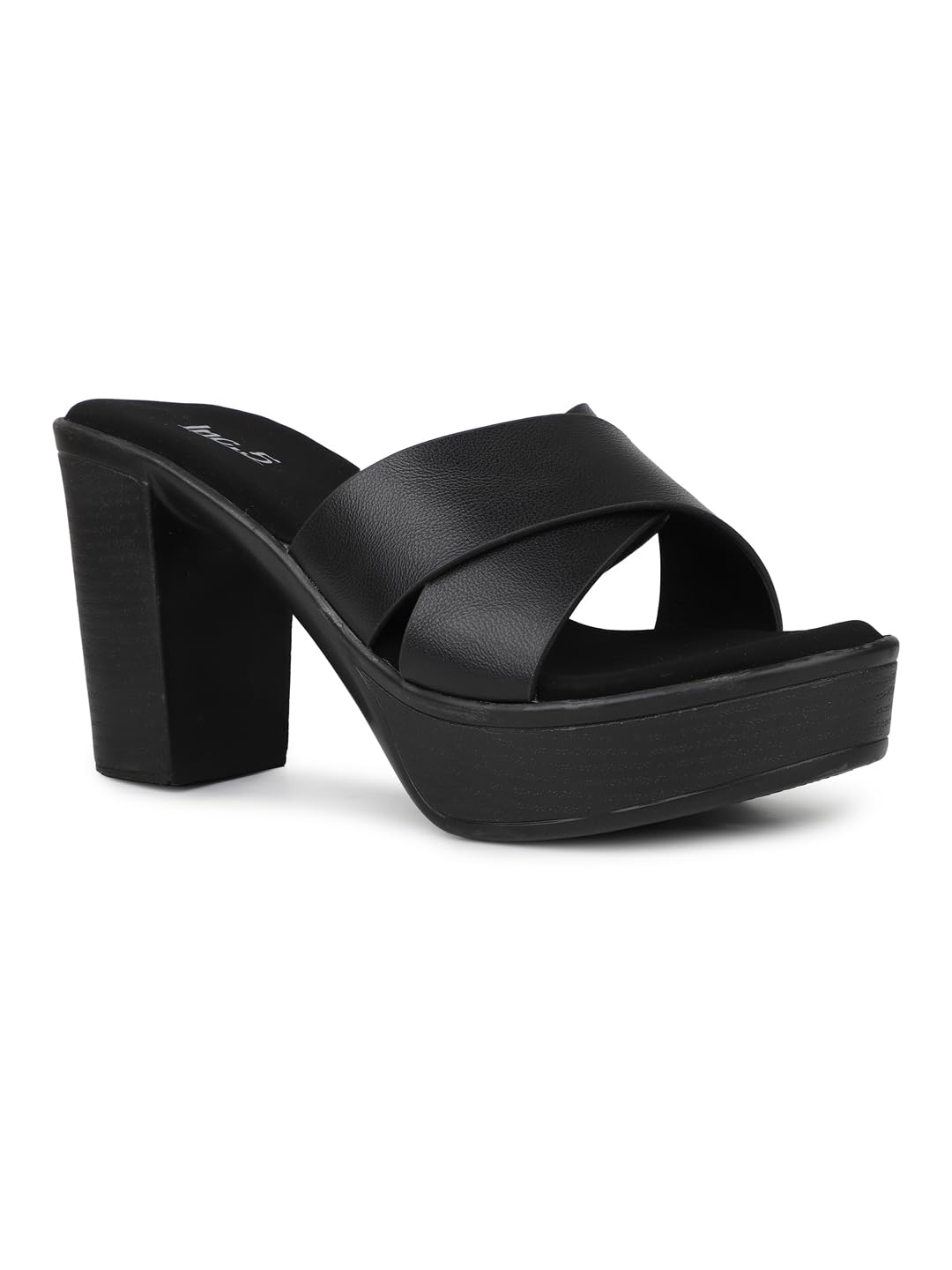 Women Black Party And Club Wear Solid Round Heeled Mules-image-17