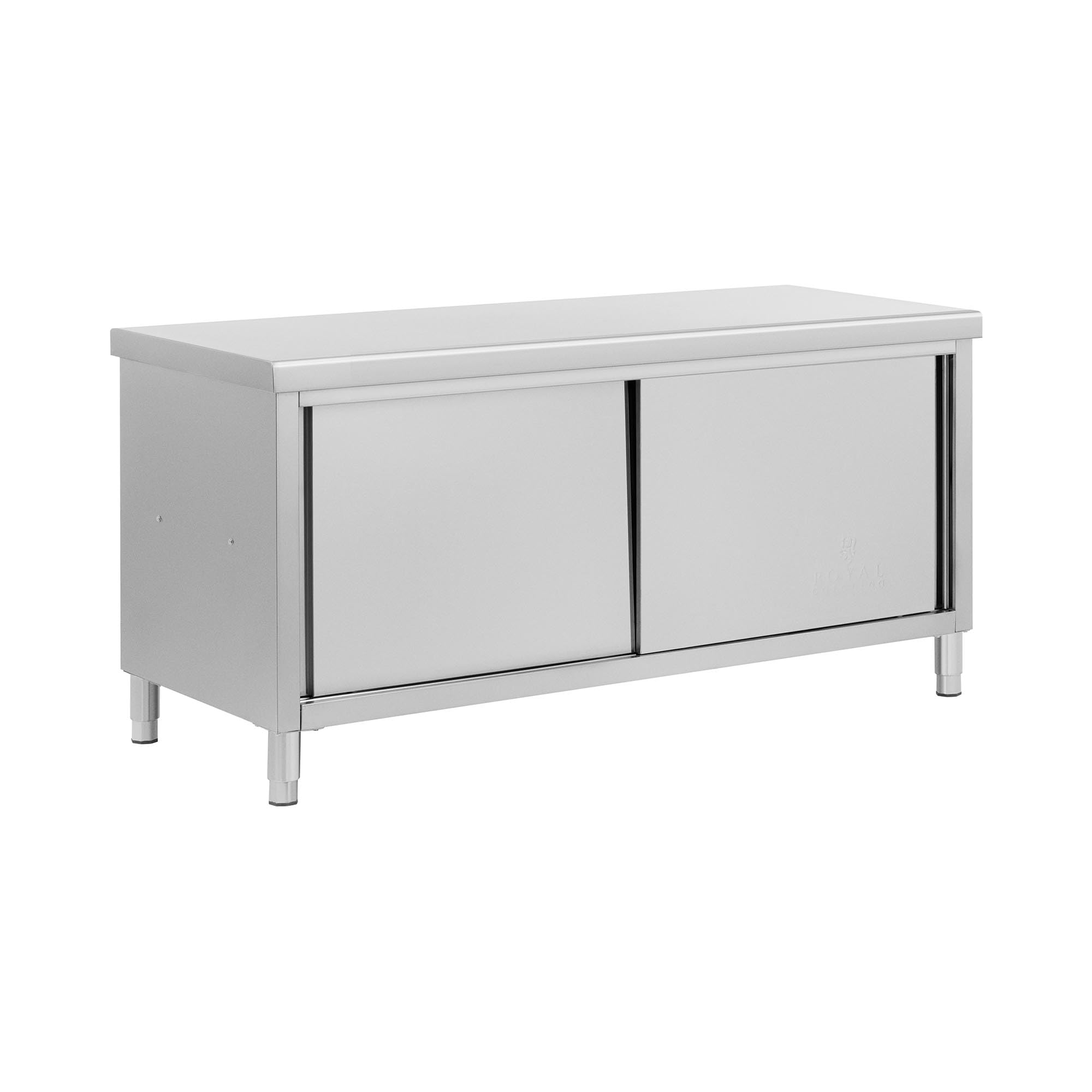 Royal Catering Mueble neutro de acero inoxidable con pasaplatos ECO 180 x 70 cm 500 kg Armario pasaplatos Armario de acero inoxidable Mueble de acero inoxidable Mueble neutro de hostelería