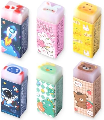 Gomme Da Cancellare Retrattili Con Pennello - 6 Pezzi Colorati | Kawaii Per Bambini E Ufficio - Foto 11