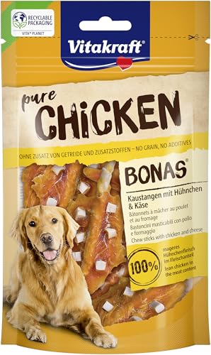 Vitakraft Pure Chicken Bonas, Hundeleckerli, Kaustangen mit Hühnchen und Käse, Hunde Trainingsleckerli, ohne Zusatz von Zucker (7x 80g) – Ansicht 3
