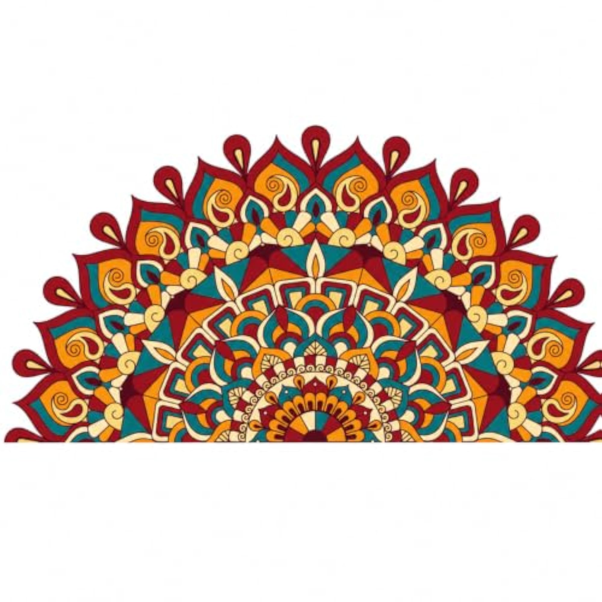 Vindhya Nexus Half Mandala Design Art Wall Stickers