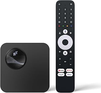 RockTek GX1 UHD Streamer - Google TV 4K UHD Streaming Player, HDR, Dolby Vision & Atmos, Wifi6 - AISR, AIPQ, QMS - Realtek RTD1325 Chip - Voice Remote, Live TV, Google Cast, Smart Home Control