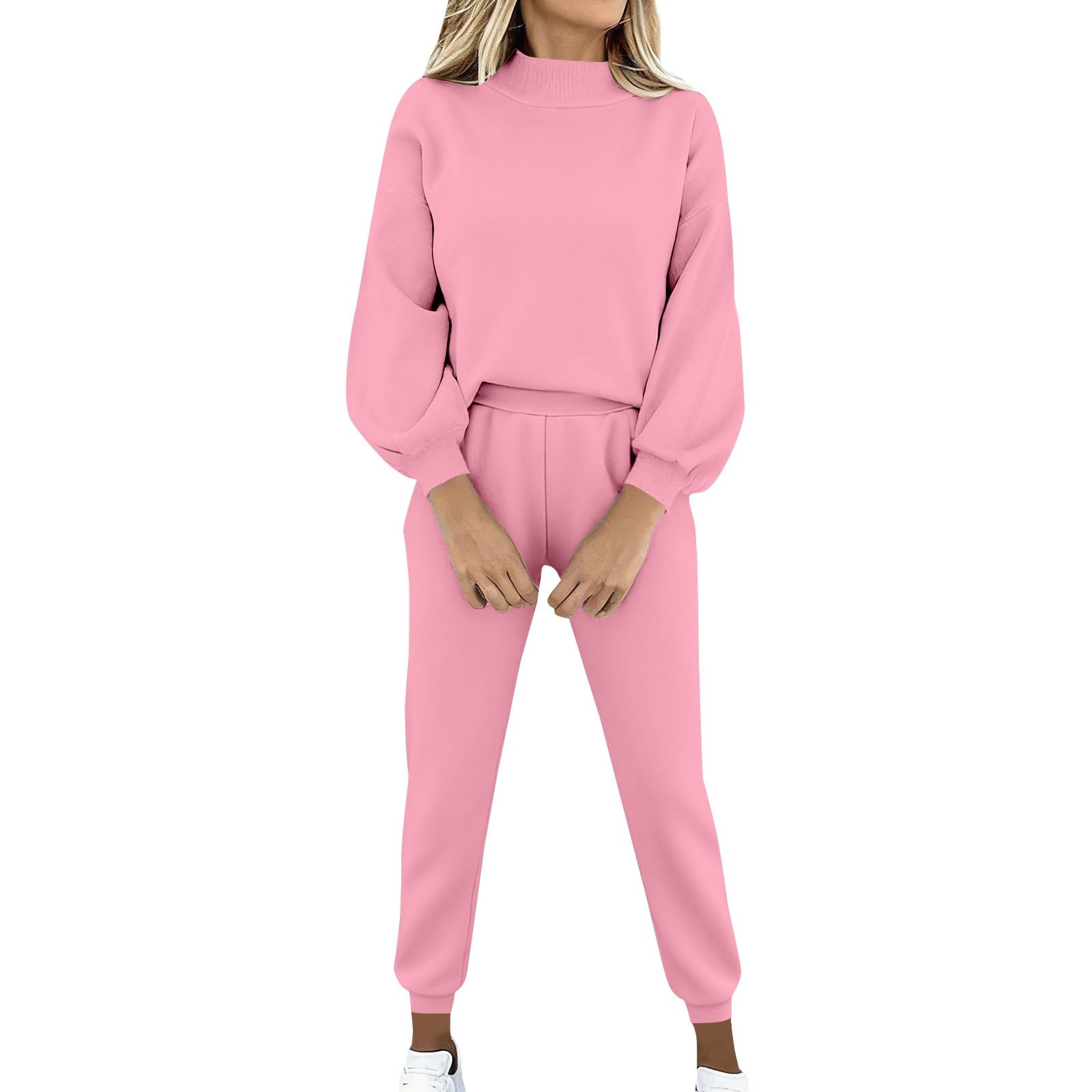 Tuta Donna Casual 2 Pezzi Completi Palestra Manica Lunga Girocollo Completo Sportiva Tuta Da Ginnastica Casual Set Top E Pantaloni a Gamba Larga Tute Per Jogging Fitness Yoga Da Casa Autunno
