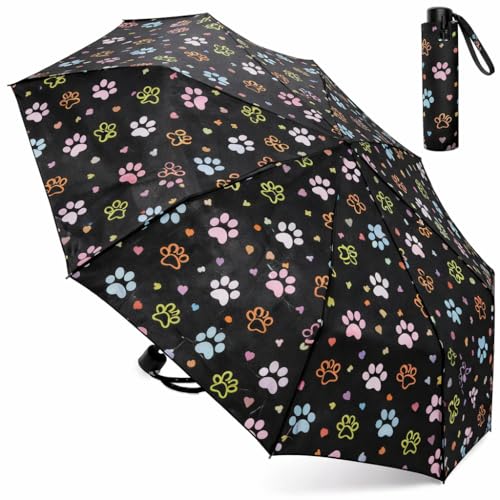 Paraguas supermini para mujer A2Z compacto y ligero con estampado de diente de perro elegante