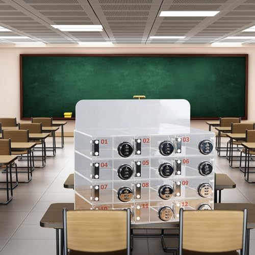 Secure Wall-Mounted Cell Phone Locker Box - Acrylic Storage Cabinet with Password Lock for Safe, Organized Phone Storage at Work, Events & Public Spaces