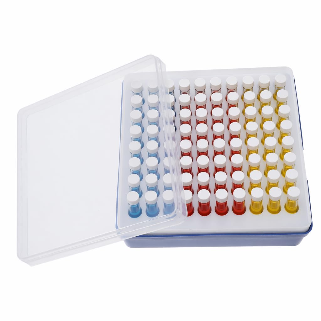 CALLARON Scatola di immagazzinaggio riutilizzabile delle provette di prova dei fori dello scaffale 100 del tubo della centrifuga da 5ml per campionamento chimico