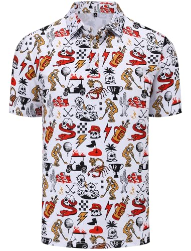 Mens Golf Polo Shirts Short Sleeve Performance Moisture Wicking Dry Fit Casual Print Funny Golf Polo Shirts for Men2
