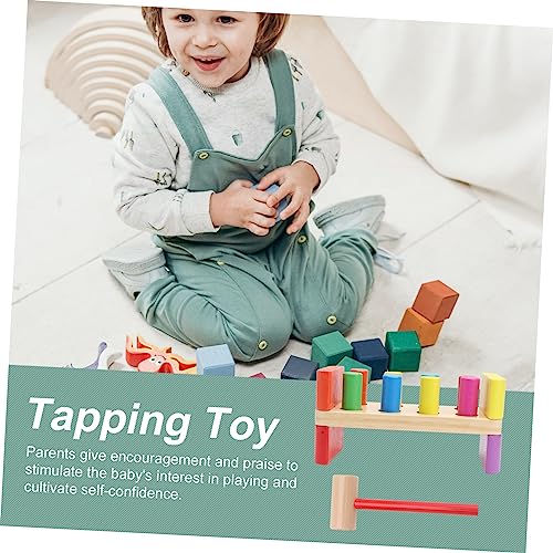 Toyvian 1 Conjunto De Mesa De Empilhar Arco-Íris Brinquedos De Madeira Para Bebês Brinquedos De Mart