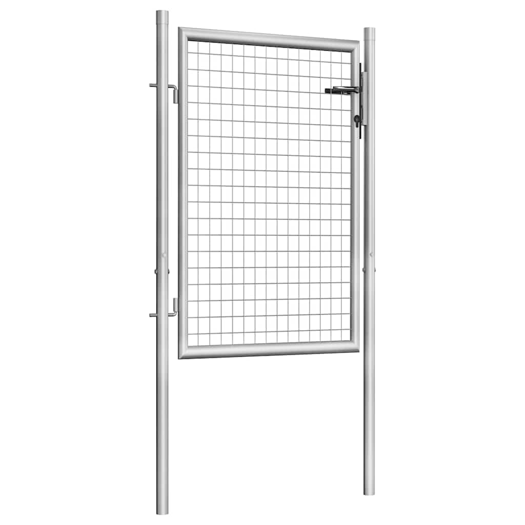 Brama ogrodowa ocynkowana stal 100 x 100 cm srebrna