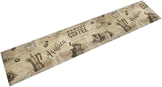 Lauuoeriau Furniture Item Home - Alfombra de cocina lavable, color marrón café, 60 x 300 cm, terciopelo