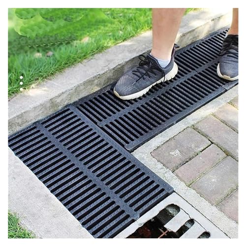 Rejillas de drenaje para interiores y exteriores, cubierta cuadrada de protección de canalones para patio, estacionamiento, placa de drenaje antideslizante y desmontable, fácil de cortar e instalar