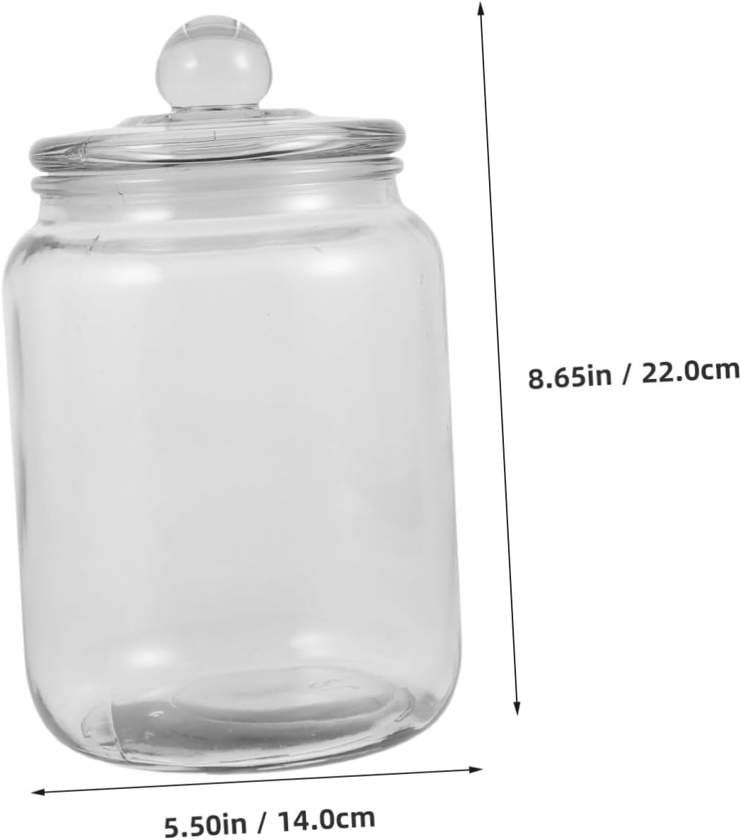 2L Glass Laundry Pod Container with Cover for Powder Beads Storage image 2